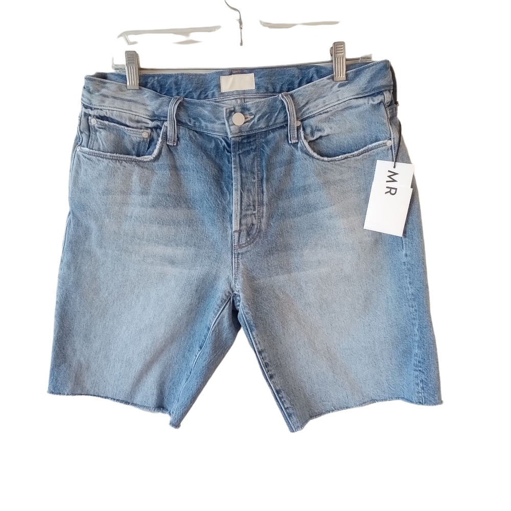 MOTHER The Neat Cut Off Fray Shorts Block Party Men's Size 33 Raw Hem Modern